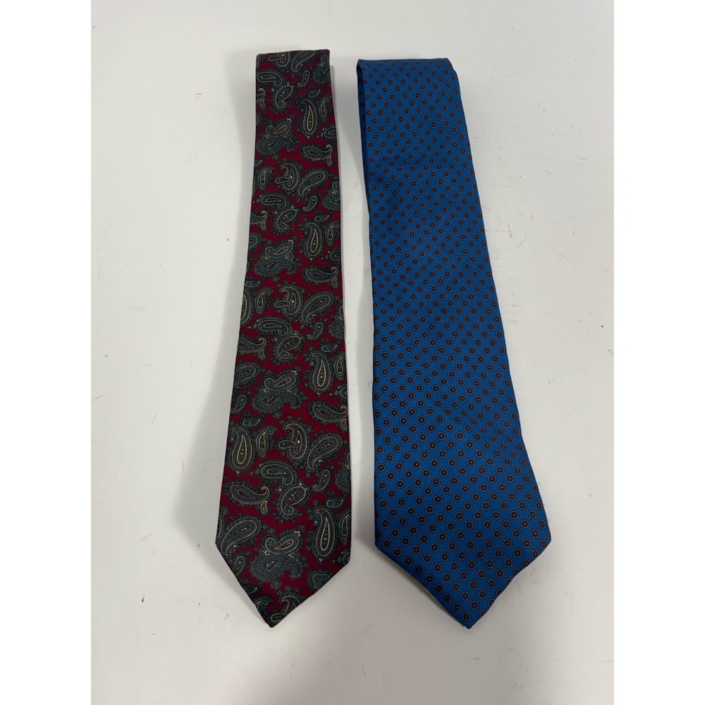 Vintage Neckties Bert Pulitzer Lot Of 2 Red Blue